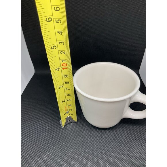 4‎ VTG Homer Laughlin Coffee Tea Cups Mugs 6 Oz Restaurant Ware White Farm House - Picture 8 of 8